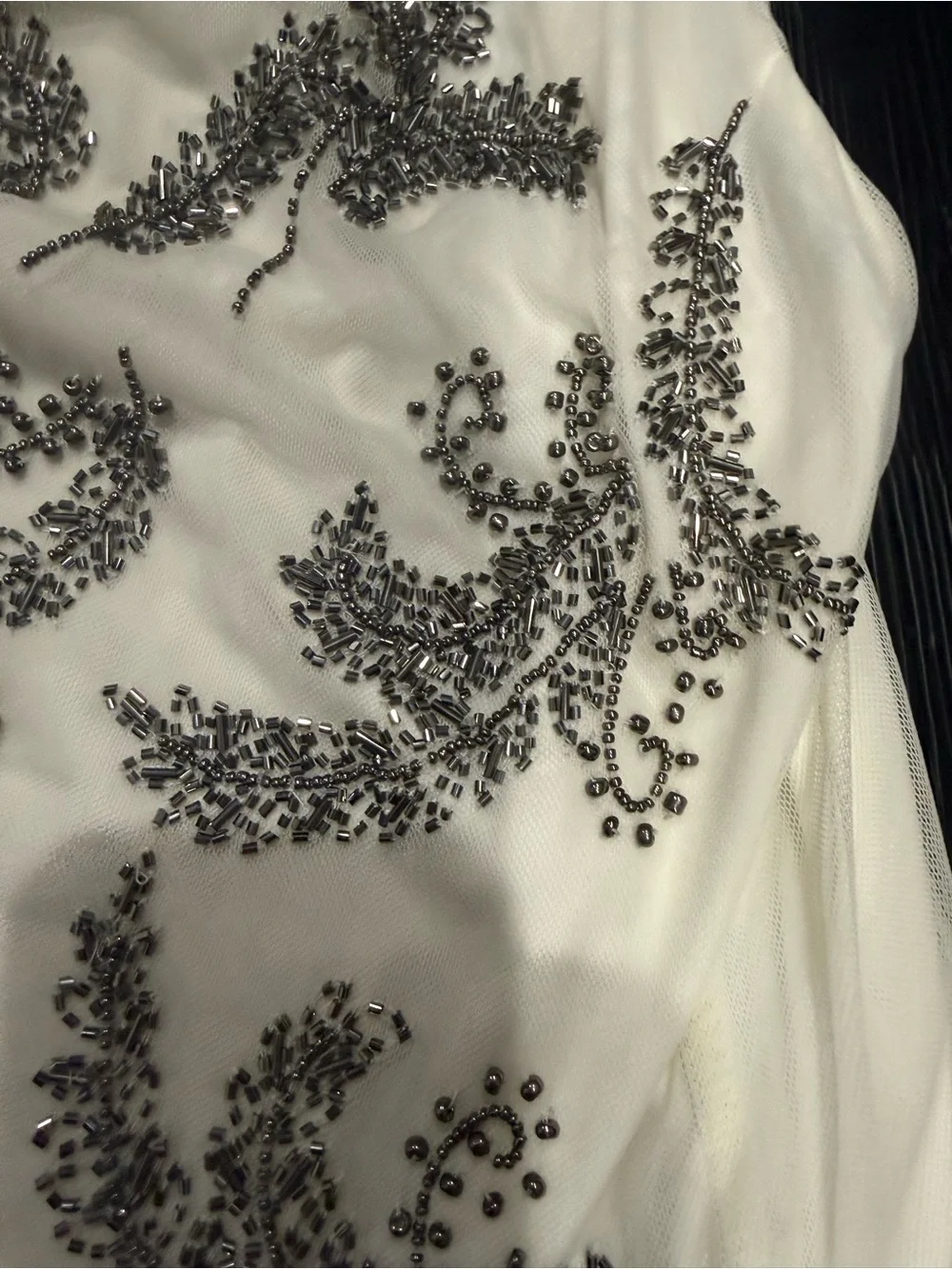 White House Black Market Ivory Beaded Embellished Tank Top - Picture 5 of 6